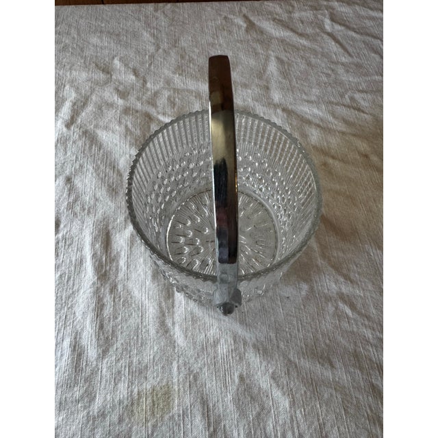 Mid-Century Modern Glass With Chrome Handle - Mini Ice Bucket For Sale - Image 3 of 7