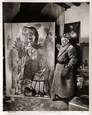 Richard Ham, Picasso in Paris Studio With Painting, 1945 Photograph