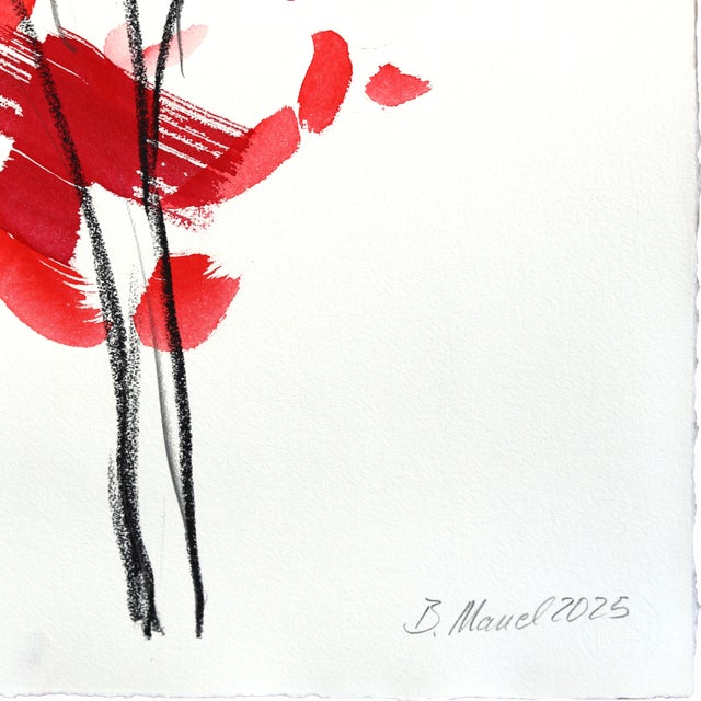 Autumn Tree 6 - Original Expressionist Tree Landscape Ink Painting on French Linen Paper by Bettina Mauel For Sale In Los Angeles - Image 6 of 6