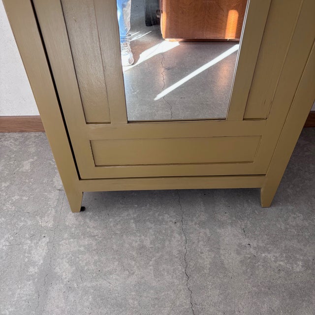 Wardrobe with Mirror in Whisky-Colored Wood For Sale - Image 5 of 6