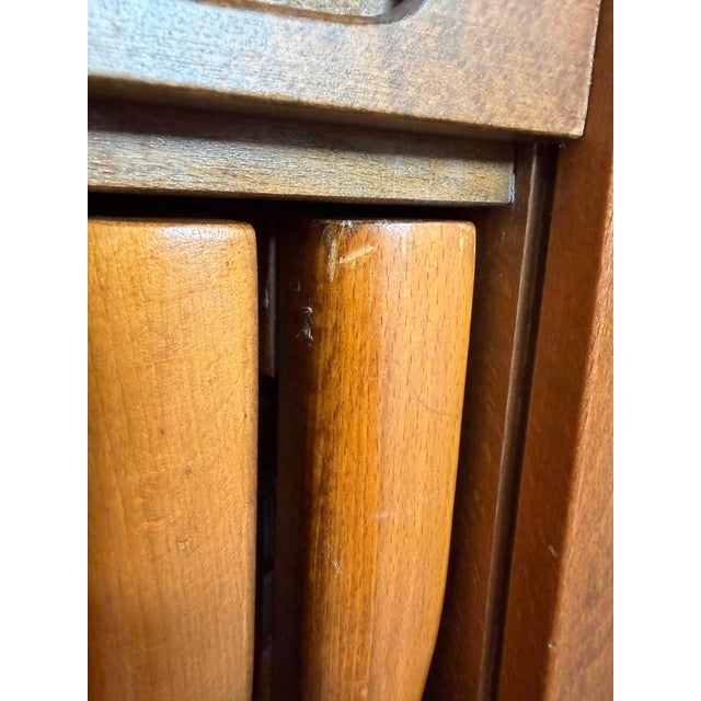 1960s Romanian Mid-Century Modern Teak Space Saver Dining Table With Four Hidden Nesting Chairs For Sale - Image 16 of 17