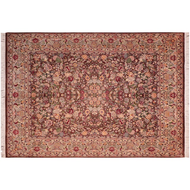 Beige Intricate Shabby Chic 1990's Pak-Persian Brown/Beige Wool Rug - 8'2'' X 10'6'' For Sale - Image 8 of 9