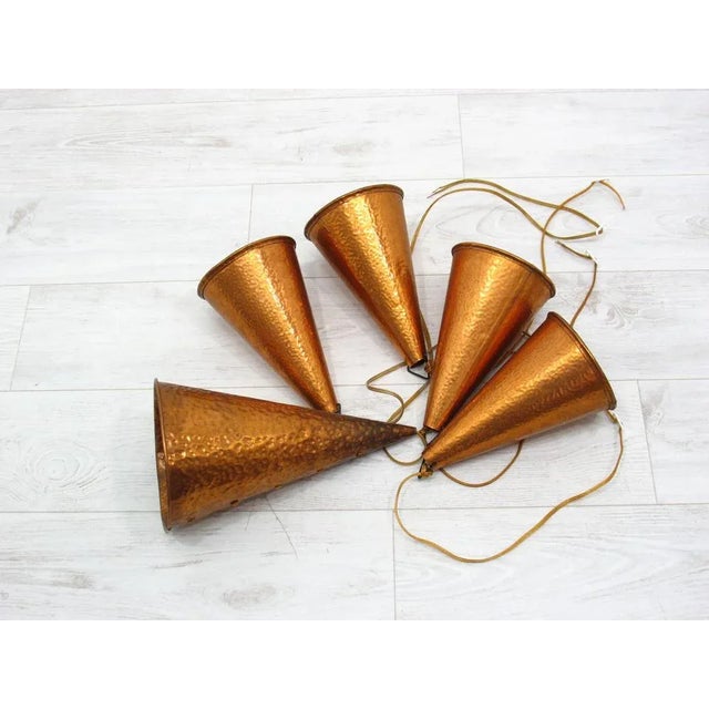 Copper Cone Pendant Lights from ES Horn Aalestrup, 1970, Set of 5 For Sale - Image 8 of 13