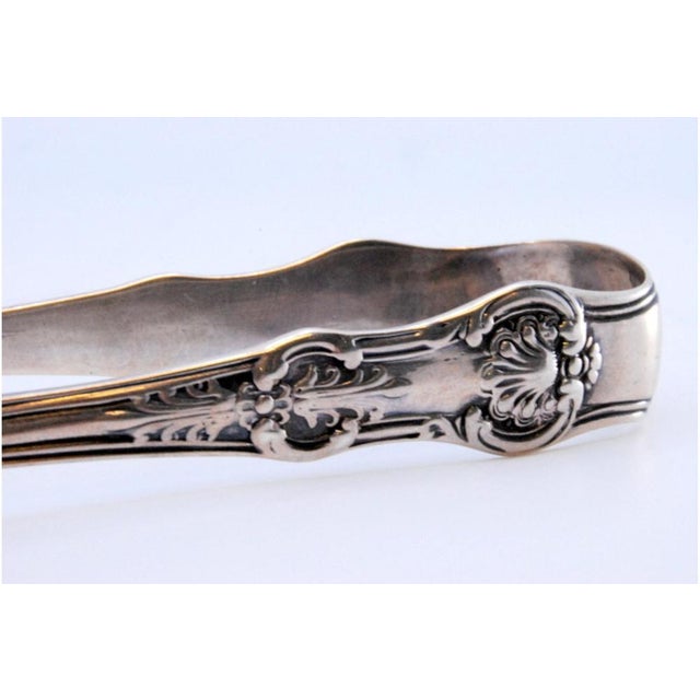 Silver Sugar Tongs with Reliefs and Monogram Cards For Sale - Image 5 of 9