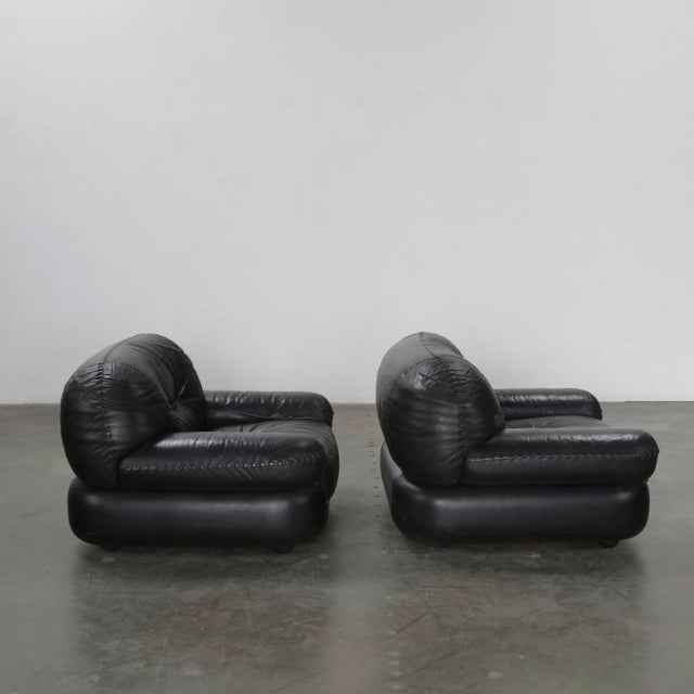 Pair of 1970’s Adriano Piazzesi Stitched Leather Lounge Chairs For Sale - Image 17 of 18