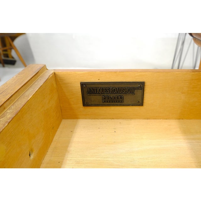 Fine Faux Burnt Bamboo Vanity Dressing 5 Drawers Table Tilting Mirror MINT For Sale - Image 9 of 18