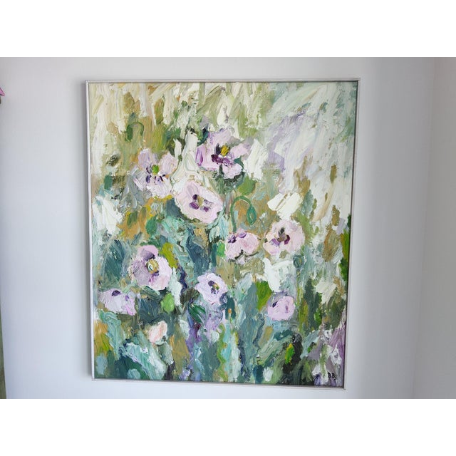 Floral Abstract Impressionist Swedish Painting by Bente Bjerregaard For Sale - Image 15 of 17