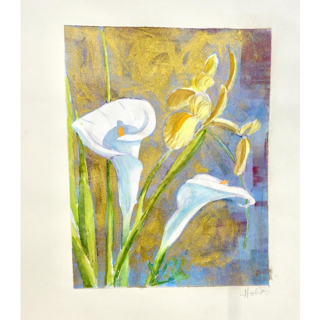 Martha Holden "Calla Lily in Golds" Contemporary Painting For Sale In Los Angeles - Image 6 of 6