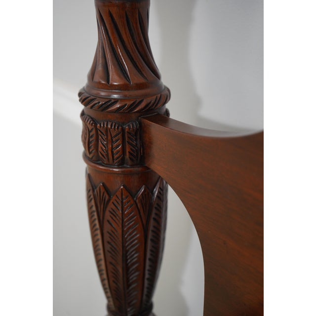 Henkel Harris Queen Size Mahogany Rice Carved Bed Chairish