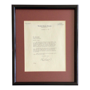 1960 Dec.17 John F. Kennedy Autopen Signed Campaign Appreciation Letter to L. Lange Yreka, Ca.
