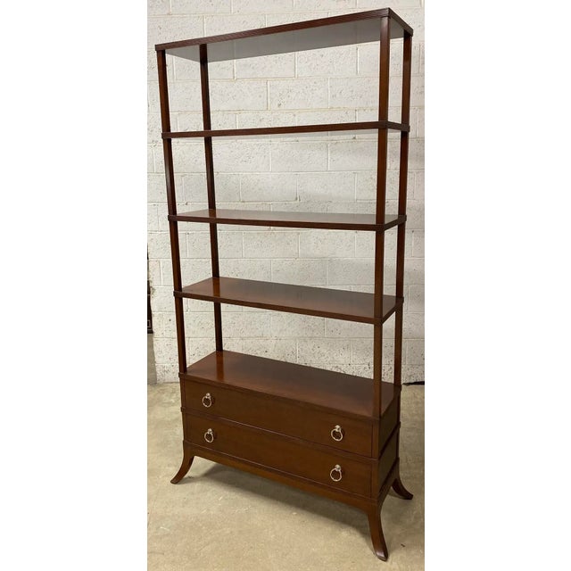 Dark Walnut Finish on Walnut Warren Bookcase From the Madeline Stuart Collection For Sale - Image 9 of 9