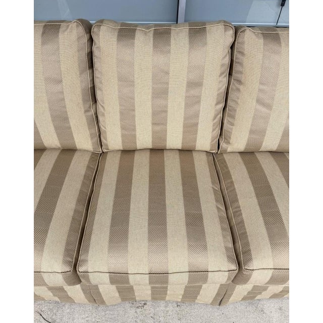 Tan Wesley Hall Traditional Tan Sofa With Pleated Skirt For Sale - Image 8 of 11