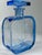1930s Art Deco Czech Blue Glass Decanter with Hand-Engraved Floral Decoration, 1930s For Sale - Image 5 of 12