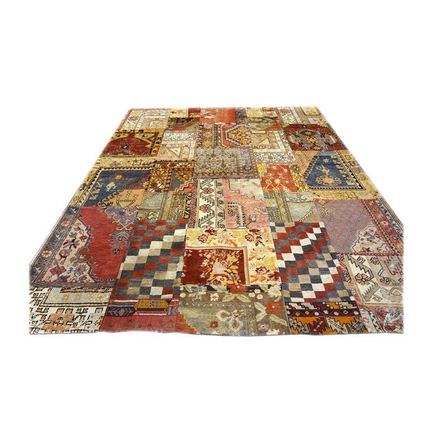 Turkish Antique Turkish Patchwork 8X10 Multicolored Handmade Area Rug #9902852 For Sale - Image 3 of 5