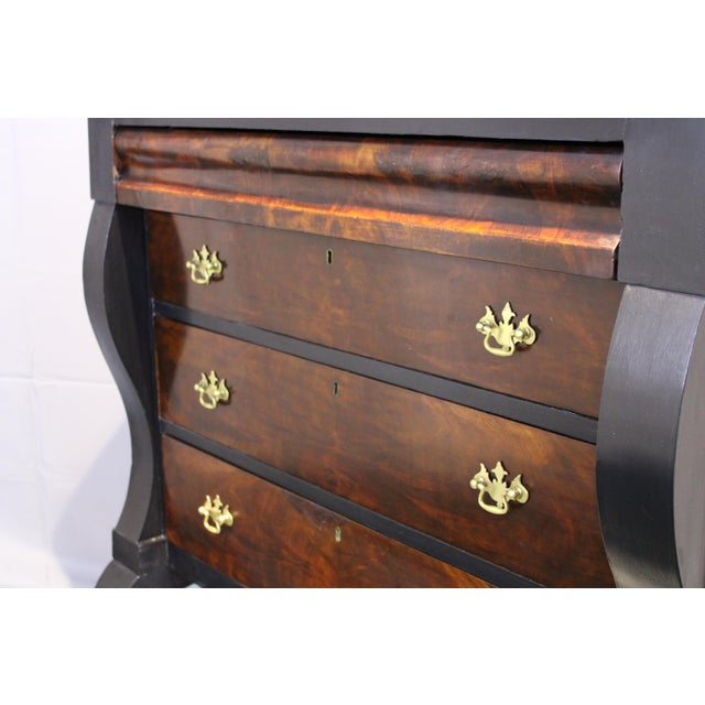 Mid 19th Century Empire Chest Mahogany With Black Trim For Sale In Boston - Image 6 of 10