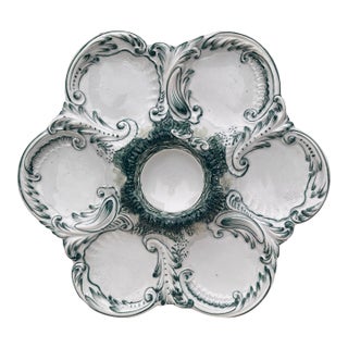 French Majolica Oyster Plate, Circa 1890 For Sale