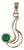 0.35ct Emerald Drop Pendant 18k Yellow Gold Round Solitaire For Sale