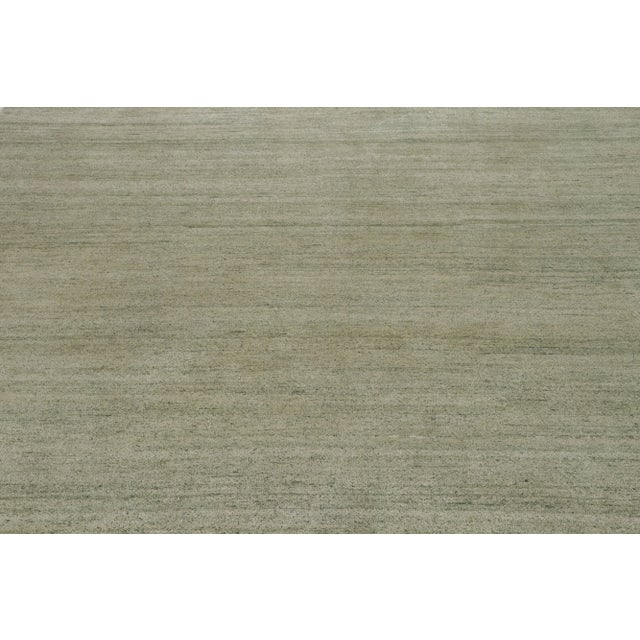 2010s Rug & Kilim’s Modern Textural Rug in Light Green Tones and Striae For Sale - Image 5 of 7