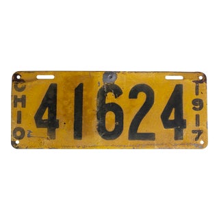 Antique Ohio License Plate 1917 For Sale