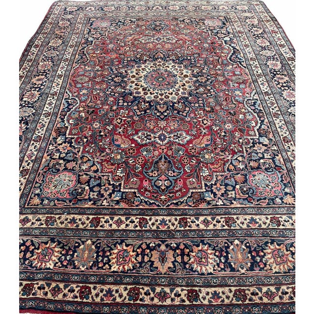 Northeast Antique with Blooming Jewel Flora Rug 10 x 13.9 For Sale - Image 9 of 14