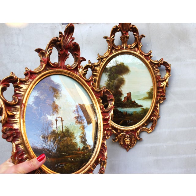 Muriel Halstead, Italian Landscapes, 1950s, Oil Paintings, Framed, Set of 2 For Sale - Image 4 of 11