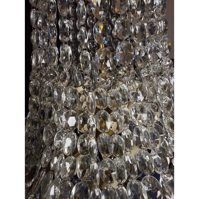 Vintage Chandelier- Extraordinary French Montgolfière Empire-Brass & Crystal Basket Chandelier For Sale - Image 13 of 15