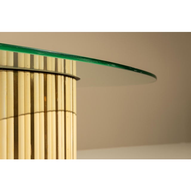 Metal Vintage Oval Dining Table with Glass Top, Italy, 1970s For Sale - Image 7 of 12