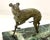 Metal Antique Greyhound Whippet Sculpture in Aged Bronze and Serpentine / Verde Marble Base For Sale - Image 7 of 13