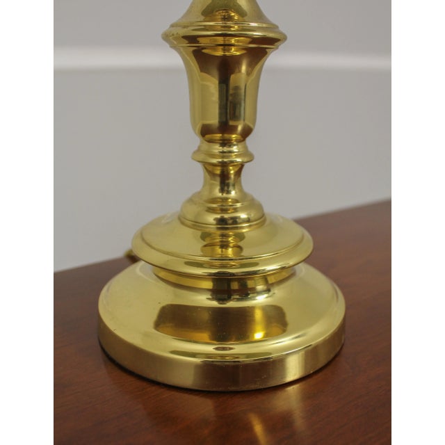 Traditional Toleware Shade Solid Brass Spiral Table Lamp For Sale - Image 3 of 13