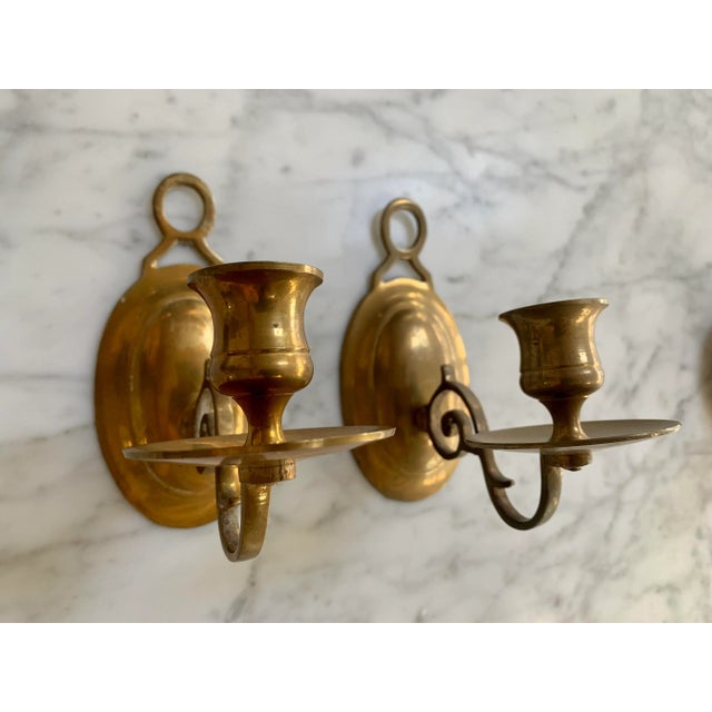 Vintage Brass Candleholder Sconces Set of 2. Heavy brass. Great vintage condition