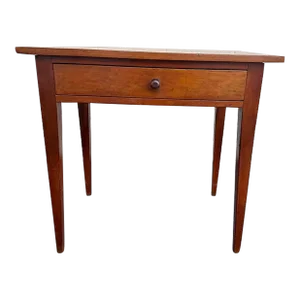 19th Century Antique Hepplewhite Style .Solid Cherry One Drawer Tavern Work -Side Table