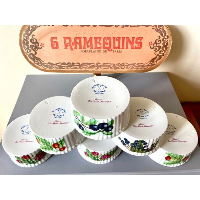 Art Nouveau 1930s Ramequins Porcelaine De Paris in Box- Set of 6 For Sale - Image 3 of 4
