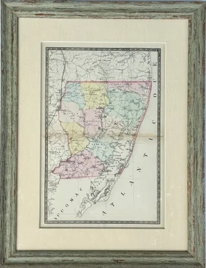 Maryland (Berlin, Assateague, Isle of Wight), Original Map of Worcester County, 1873 (Framed)