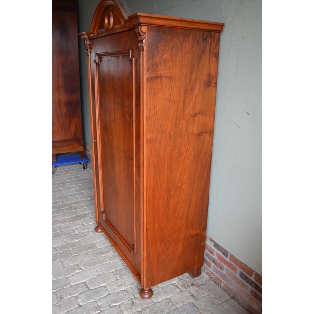 Brown Antique Art Deco Mahogany 1-Door Arch Cupboard, 1900s For Sale - Image 8 of 10