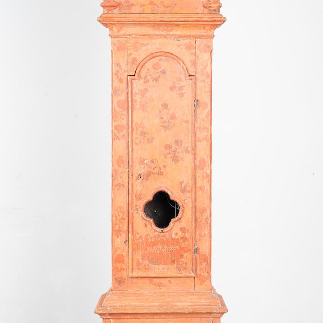 Early 19th Century Original Hand Painted Tall Swedish Grandfather Clock For Sale - Image 9 of 14