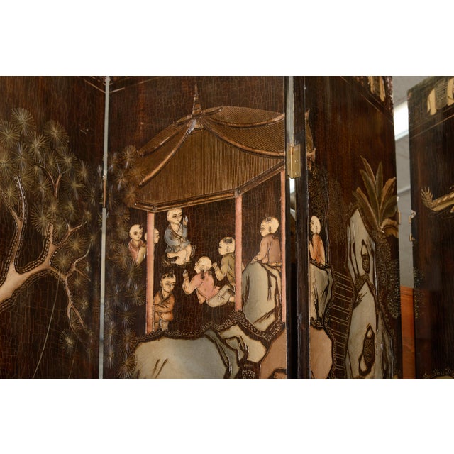 Eight Panel Oriental Room Screen For Sale - Image 9 of 12