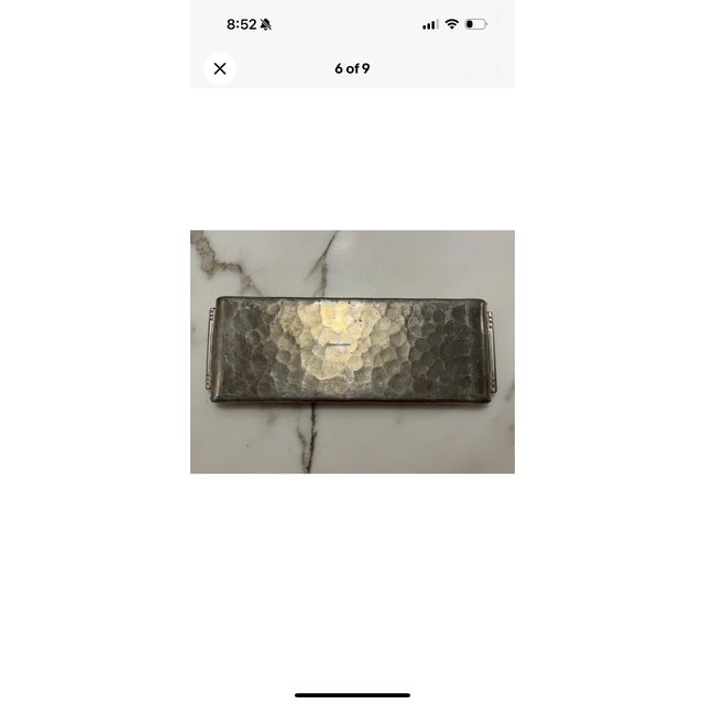 1930s 1930s Vintage Arthur Armour Hammered Aluminum Art Deco Mid Century Tray Butterfly Fairycore For Sale - Image 5 of 7