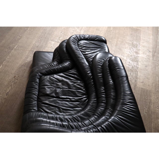 DS-1025 Terrazza Sofa in Black Leather by Ubald Klug for de Sede, 1970s For Sale - Image 14 of 16