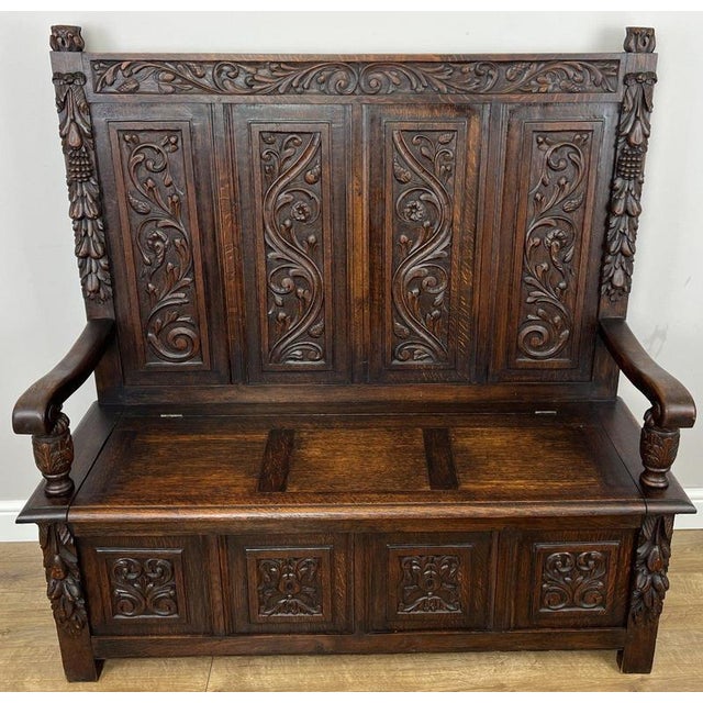 French Style Monks Bench in Oak For Sale - Image 16 of 16