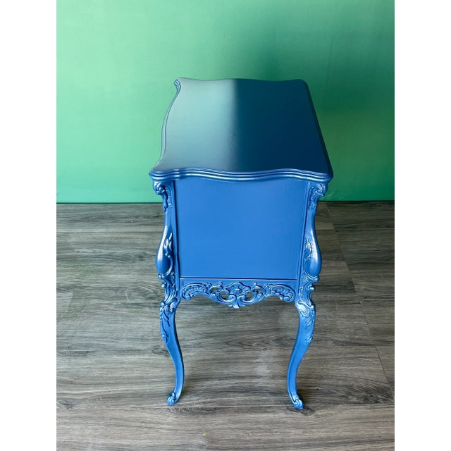 Wood Late 20th Century French Provincial Style Blue Nightstand For Sale - Image 7 of 7