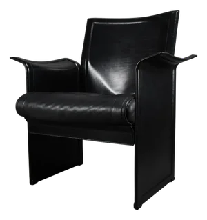 Vintage Italian Black Leather Korium Chair by Tito Agnoli for Matteo Grassi, 1980s