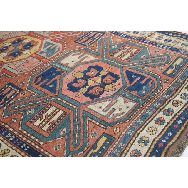 Khaki Antique Kazak Rug 3'11'' x 8'7'' For Sale - Image 8 of 10