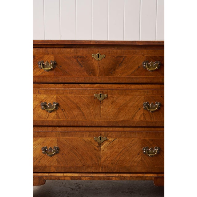 19th Century Walnut Crossbanded 3-Drawer Chestv For Sale In Charleston - Image 6 of 12