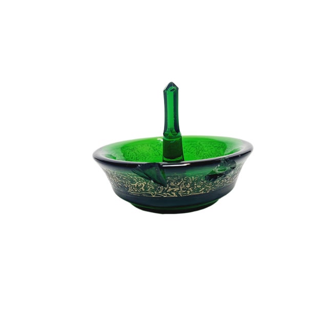 Forest Green Art Nouveau Oroplastic Rings and Jewelry Stand by Haida, Czechoslovakia, 1900s For Sale - Image 8 of 13