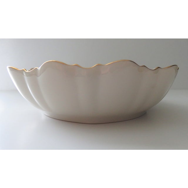 Late 20th Century Lenox Symphony Divided Dish Cream Porcelain With 24k Gold Trim For Sale - Image 4 of 8