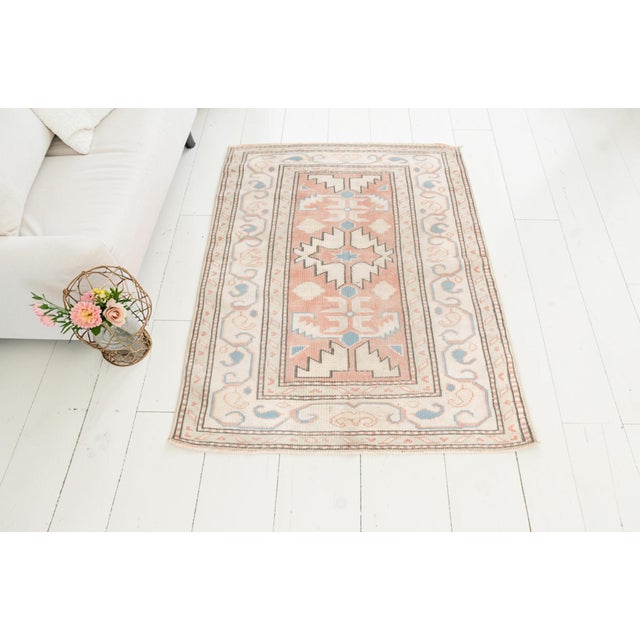 Textile Mid 20th Century Small Oushak Area Carpet For Sale - Image 7 of 9