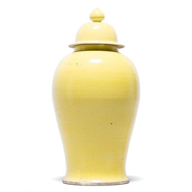 Yellow Citron Yellow Chinese Baluster Jar For Sale - Image 8 of 8