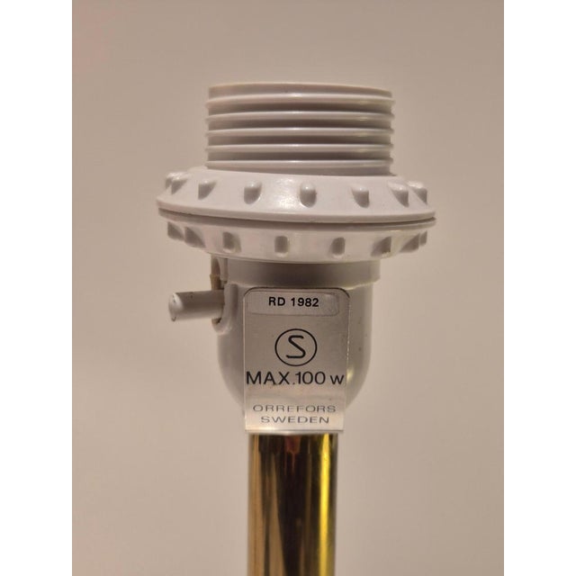 Scandinavian Modern Table Lamps with Orrefors Glass and Brass by Carl Fagerlund, 1960s, Set of 2 For Sale - Image 14 of 15