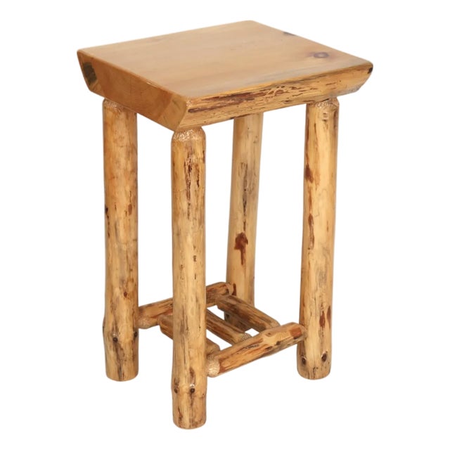 Hand Crafted Log Side Table For Sale
