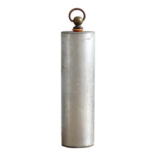 30s French Metal Hot Water Bottle, Bed Warmer, Thermos For Sale
